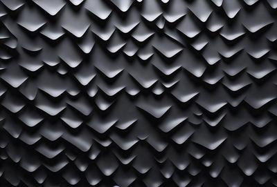 The primary subject of the image is a black and white patterned wall. The setting is a room with a black background, and the visual style appears to be a pattern or texture. The dominant colors are black and white, creating a bold and striking atmosphere.