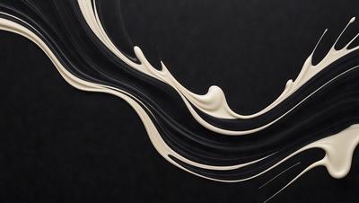 The primary subject of the image is a close-up of a white and black swirl, which appears to be a blend of paint or a creative design. The setting is a black background, which provides a strong contrast to the swirl. The visual style of the image is a mix of artistic and digital elements, creating a unique and eye-catching composition. The colors and mood of the image are predominantly black and white, with a touch of creativity and intrigue.
