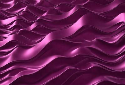 The primary subject of the image is a purple wall with a pattern of waves. The setting is a room with a purple wall, and the visual style is a close-up of the purple wall with waves. The dominant colors are purple and pink, creating a calm and soothing atmosphere.