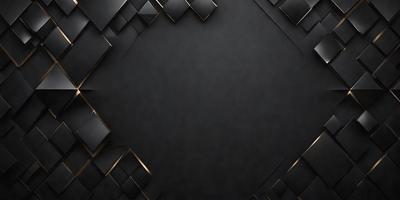The primary subject of the image is a black background with a gold square pattern. The setting is a black background, and the visual style is a patterned design. The colors and mood of the image are predominantly black and gold, creating a sophisticated and elegant appearance.