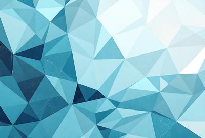 The primary subject of the image is a blue and white geometric pattern, which appears to be a digital art or illustration. The setting is a blue and white background, which complements the pattern. The visual style is modern and abstract, with a focus on the geometric shapes and their interplay. The colors and mood of the image are predominantly blue and white, creating a sense of calmness and sophistication.