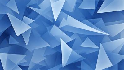 The primary subject of the image is a blue background with a pattern of triangles. The setting is a blue background with a pattern of triangles. The visual style is digital art, illustration, or drawing. The colors and mood are predominantly blue, creating a calm and serene atmosphere.
