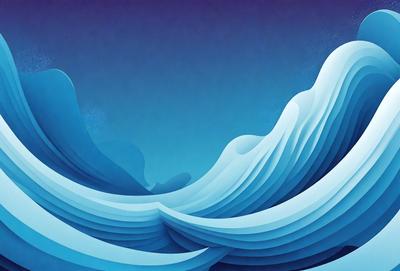 The primary subject of the image is a large wave, which is the main focus of the scene. The wave is depicted in a blue and white color scheme, giving it a vibrant and dynamic appearance. The setting is a blue sky, which serves as the backdrop for the wave. The visual style of the image is a combination of digital art and illustration, creating a striking and eye-catching representation of the ocean wave.