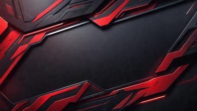 The primary subject of the image is a close-up of a red and black patterned surface. The setting appears to be a dark room, with the patterned surface being the main focus of the image. The visual style is a combination of digital art and illustration, creating a striking and visually appealing design. The dominant colors in the image are red and black, giving the scene a bold and striking appearance.