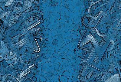 The primary subject of the image is a blue background with a pattern of swirls and loops. The setting is a blue sky, and the visual style is a combination of digital art and illustration. The dominant colors are blue and white, creating a calm and serene atmosphere.