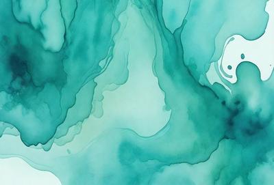 The primary subject of the image is a painting of a blue and green water-like scene. The setting is a blue and green background, which adds to the overall atmosphere of the painting. The visual style of the painting is a mix of digital art and illustration, creating a unique and artistic representation of the water. The colors and mood of the painting are predominantly blue and green, giving it a serene and calming appearance.