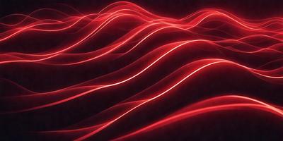 The primary subject of the image is a red wave or light pattern, which appears to be a digital art or illustration. The setting is a dark background, which contrasts with the red wave. The visual style is modern and captivating, with the red wave being the main focus of the image. The colors and mood of the image are predominantly red, creating a bold and striking visual effect.