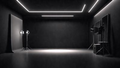 Primary subject: A black background with a light shining on it.

Setting/background: The background is black, and there is a light shining on it.

Visual style: The image is a black and white photo.

Colors and mood: The image has a monochromatic color scheme, giving it a classic and timeless feel.