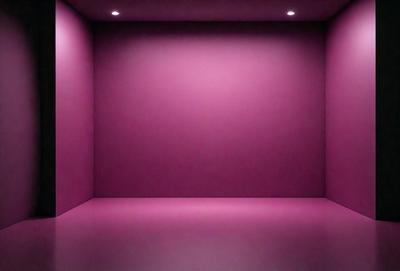 The primary subject of the image is a large, empty room with a purple wall. The setting is a room with a purple wall, and the visual style is a photo. The room appears to be a large, empty space with a purple color scheme, creating a calm and serene atmosphere.