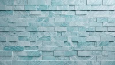 The primary subject of the image is a large, blue tile wall. The setting is a bathroom, with the blue tiles covering the entire wall. The visual style is a photo, capturing the intricate design of the blue tiles. The dominant colors are blue and white, creating a calm and soothing atmosphere in the bathroom.