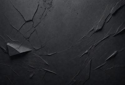 The primary subject of the image is a black background with a white triangle shape. The setting is a dark room, and the visual style appears to be a digital art or illustration. The dominant colors are black and white, creating a moody atmosphere.