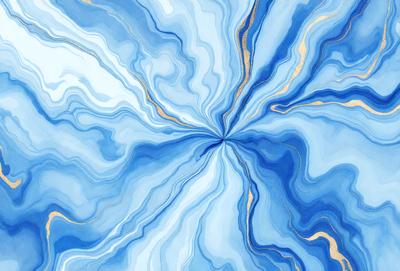 The primary subject of the image is a blue and gold swirl pattern, which is the main object, scene, or focus of the image. The setting or background features a blue and gold swirl pattern, which is the environment, backdrop, or surface visible in the image. The visual style of the image is digital art, as it is a digital illustration or drawing. The dominant colors in the image are blue and gold, creating a vibrant and lively atmosphere.