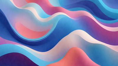 The primary subject of the image is a blue and pink wave pattern. The setting is a blue and pink background, which creates a visually appealing contrast with the wave pattern. The visual style is a digital art or illustration, as it is a well-crafted and detailed design. The dominant colors are blue and pink, which evoke a sense of calmness and tranquility.