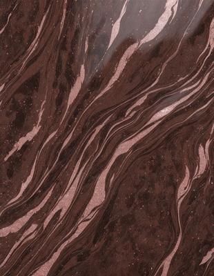 The primary subject of the image is a close-up of a marbled surface, which appears to be a patterned stone or a marbled wall. The setting is indoors, with the marbled surface being the main focus of the image. The visual style is a close-up, which emphasizes the intricate details of the marbled surface. The colors and mood of the image are predominantly brown, giving it a warm and earthy atmosphere.