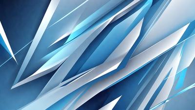 The primary subject of the image is a large, intricate, and colorful design made up of multiple layers of blue and white. The design resembles a crystal or a piece of artwork, giving it a unique and visually appealing appearance. The setting is a blue background, which complements the vibrant colors of the design. The visual style of the image is a combination of digital art and illustration, showcasing the artist's creativity and skill in crafting this captivating piece. The colors