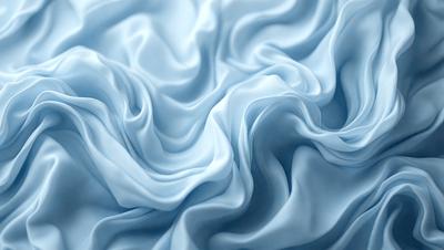 The primary subject of the image is a blue sheet with a flowing pattern. The setting is a blue background, and the visual style is a digital art or illustration. The dominant colors are blue and white, creating a calm and soothing atmosphere.
