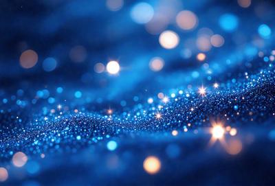The primary subject of the image is a blue background with a pattern of bright, shining lights. The setting appears to be a nighttime sky, with the lights creating a mesmerizing effect. The visual style of the image is a combination of a photo and digital art, as it captures the beauty of the night sky with the shining lights. The colors and mood of the image are predominantly blue, with the bright lights adding a sense of warmth and energy to the scene.