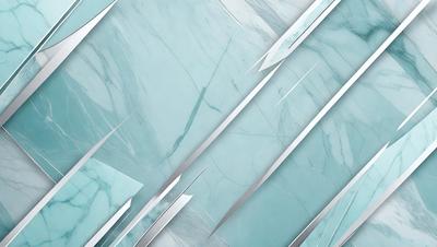 The primary subject of the image is a marble-like surface with a blue hue. The setting is a patterned wall, and the visual style appears to be a combination of a photo and digital art. The colors and mood of the image are predominantly blue, creating a serene and calming atmosphere.