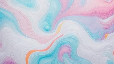 The primary subject of the image is a colorful, swirling pattern that resembles a painting or a digital artwork. The setting is a white background, which provides a clean and uncluttered look to the artwork. The visual style is a combination of digital art and illustration, creating a unique and eye-catching design. The colors and mood of the image are vibrant and lively, with a mix of blue, pink, and yellow hues that evoke a sense of energy and cre