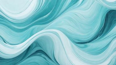 The primary subject of the image is a blue and white ocean wave. The setting is the ocean, with the wave being the main focus of the image. The visual style is a digital art or illustration, as the wave is depicted in a detailed and artistic manner. The dominant colors are blue and white, creating a serene and calming atmosphere.