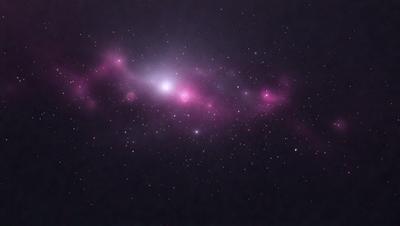 The primary subject of the image is a beautiful, pink nebula in the night sky. The setting is a dark, star-filled background, creating a contrasting and dramatic effect. The visual style is a combination of a photo and digital art, as the image captures the vibrant colors and intricate patterns of the nebula. The colors and mood of the image are predominantly pink and purple, evoking a sense of wonder and awe at the beauty of the cosmos.