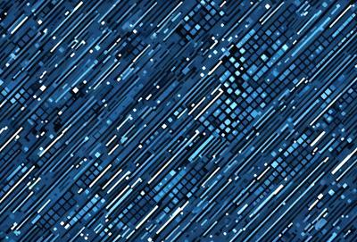 The primary subject of the image is a blue and white patterned background. The setting is a blue sky, and the visual style appears to be a digital art or illustration. The dominant colors are blue and white, creating a calm and serene atmosphere.