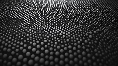 The primary subject of the image is a pattern of dots on a black background. The dots are white and are arranged in a visually appealing manner. The setting is a black background, which contrasts with the white dots, creating a striking visual effect. The visual style of the image is a combination of digital art and illustration, as the dots are arranged in a deliberate manner to create a cohesive pattern. The colors and mood of the image are predominantly black and white, with the white d