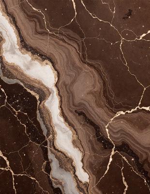 The primary subject of the image is a marble countertop with a unique and intricate design. The setting is a kitchen, with the countertop being the main focus of the scene. The visual style is a close-up of the marble countertop, showcasing its texture and patterns. The colors and mood of the image are predominantly dark, with the marble countertop being the main source of light and contrast.