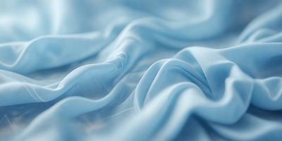 The primary subject of the image is a blue sheet of fabric, which is the main object, scene, or focus of the image. The setting or background is a blue sheet of fabric, and the visual style is a photo. The colors and mood of the image are predominantly blue, creating a calm and serene atmosphere.