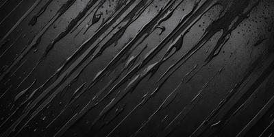 The primary subject of the image is a close-up of a black surface with a pattern of dripping water. The setting is a dark room, and the visual style appears to be a digital art or illustration. The dominant colors are black and white, and the overall atmosphere is moody and dramatic.