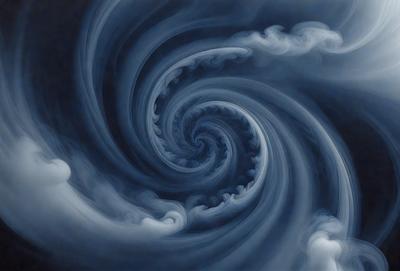 The primary subject of the image is a spiral, which is the main object, scene, or focus of the image. The spiral is set against a blue background, giving it a vibrant and lively appearance. The visual style of the image is a combination of photo and digital art, creating a unique and captivating representation of the spiral. The colors and mood of the image are predominantly blue, which adds to the overall atmosphere and gives the spiral a sense of depth and dimension.