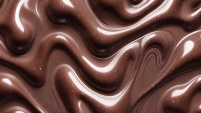 The primary subject of the image is a close-up of a chocolate fountain, with a rich brown color and a smooth texture. The setting is a kitchen, and the visual style is a photo. The chocolate fountain is the main focus of the image, and the overall atmosphere is indulgent and appetizing.