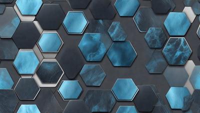 The primary subject of the image is a blue and black patterned wall. The setting is a room with a black and blue wallpaper. The visual style is a digital art or illustration, creating a unique and intricate design. The dominant colors are blue and black, giving the wall a modern and sophisticated appearance.