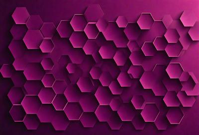 The primary subject of the image is a purple wall with a geometric pattern. The setting is a room with a purple background. The visual style is a close-up of the purple wall, showcasing the intricate pattern. The dominant colors are purple and pink, creating a calm and soothing atmosphere.