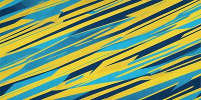 The primary subject of the image is a blue and yellow striped pattern. The setting is a blue and yellow background, which creates a visually striking contrast. The visual style is a digital art or illustration, as the colors and patterns are well-defined and consistent throughout the image. The dominant colors are blue and yellow, creating a lively and energetic atmosphere.