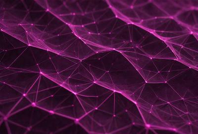 The primary subject of the image is a purple, pink, and white patterned surface. The setting is a close-up of the pattern, which appears to be a digital art or illustration. The visual style is a combination of digital art and illustration, creating a unique and intricate design. The colors and mood of the image are predominantly purple and pink, giving it a vibrant and lively atmosphere.