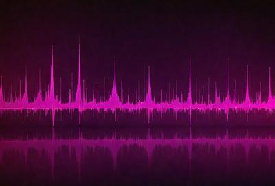 The primary subject of the image is a purple waveform, which is a visual representation of sound. The waveform is displayed on a purple background, creating a visually striking and artistic scene. The visual style of the image is a combination of digital art and illustration, as it is a digital representation of sound. The dominant colors in the image are purple and pink, creating a mood of creativity and innovation.