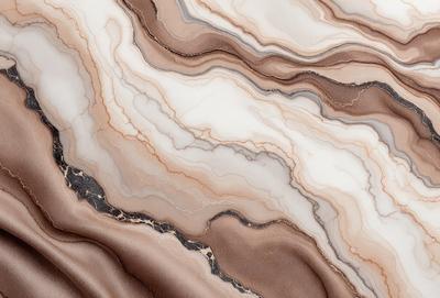 The primary subject of the image is a marble-like pattern, which is the main object, scene, or focus of the image. The setting or background features a marble-like surface, which adds to the visual style of the image. The colors and mood of the image are predominantly brown and white, creating a natural and earthy atmosphere.