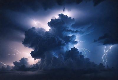 Primary subject: Clouds
Setting/background: Sky
Visual style: Photo
Colors and mood: Blue and dark