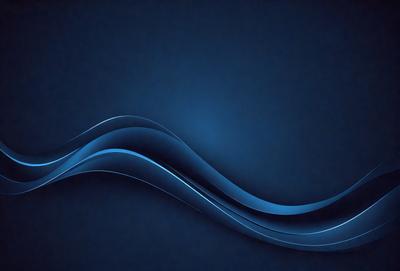 The primary subject of the image is a blue wave pattern. The setting is a dark blue background, which creates a contrasting effect with the wave pattern. The visual style is a digital art or illustration, as the wave pattern appears to be a digital creation. The dominant colors are blue and black, giving the image a calm and serene atmosphere.