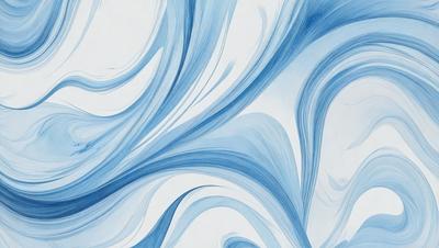 The primary subject of the image is a blue and white swirl pattern, which is the main object, scene, or focus of the image. The setting or background is a white surface, and the visual style appears to be a digital art or illustration. The dominant colors in the image are blue and white, creating a calm and soothing atmosphere.