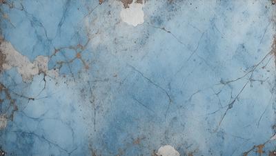 The primary subject of the image is a blue wall with white spots on it. The setting is a room with a blue wall, and the visual style is a photo. The dominant colors are blue and white, creating a calm and soothing atmosphere.