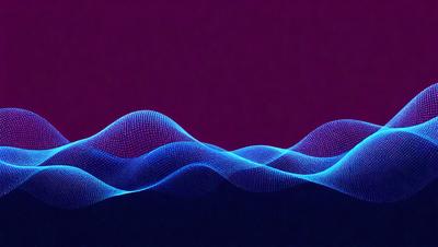 The primary subject of the image is a blue wave pattern, which is the main object, scene, or focus of the image. The setting or background is a purple surface, which adds a contrasting color to the scene. The visual style of the image is digital art, as it is a computer-generated pattern. The dominant colors in the image are blue and purple, creating a calming and serene atmosphere.