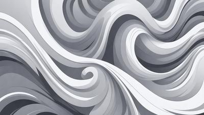 The primary subject of the image is a large, swirling, and curling mass of white paper. The paper appears to be a part of a larger artwork or design, possibly a sculpture or a piece of wall art. The setting is a room with a gray background, which contrasts with the white paper. The visual style of the image is a combination of digital art and illustration, as the paper appears to be digitally manipulated or drawn. The colors and mood of the image are predominantly white, giving
