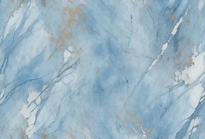 The primary subject of the image is a blue and white marble wall. The setting is a room with a blue and white marble wall as the main focus. The visual style is a photo of the marble wall. The dominant colors are blue and white, creating a calm and serene atmosphere.