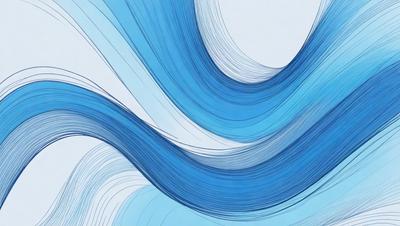 The primary subject of the image is a blue and white wave, which is the main focus of the scene. The wave is depicted in a digital art style, giving it a modern and visually appealing appearance. The setting is a white background, which provides a clean and minimalist backdrop for the wave. The overall atmosphere of the image is calm and serene, with the blue and white wave creating a sense of tranquility and beauty.