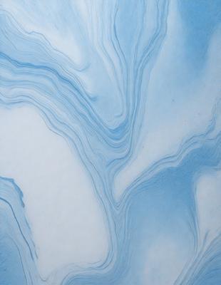 The primary subject of the image is a blue and white swirling pattern, which appears to be a part of a wall or a piece of art. The setting is a white background, which contrasts with the blue and white swirls. The visual style is a combination of digital art and illustration, creating a unique and eye-catching design. The colors and mood of the image are predominantly blue and white, giving it a calming and soothing atmosphere.