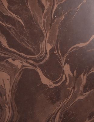 The primary subject of the image is a brown, swirling pattern on a surface. The setting appears to be a dark room, with the pattern being the main focus of the image. The visual style is a close-up of the swirling pattern, which gives the image a textured and artistic appearance. The colors and mood of the image are predominantly dark and moody, with the swirling pattern creating a sense of depth and intrigue.