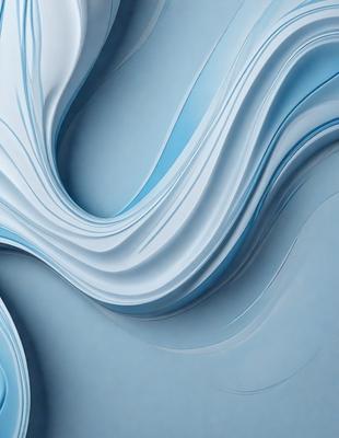 The primary subject of the image is a blue and white wave, which is the main focus of the scene. The wave is depicted in a digital art style, giving it a unique and visually appealing appearance. The setting is a blue background, which complements the colors of the wave and adds to the overall atmosphere of the image.