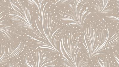 The primary subject of the image is a patterned wallpaper featuring a floral design. The setting is a room with a tan-colored wall, and the visual style is a combination of photo and digital art. The dominant colors are white and beige, creating a calm and soothing atmosphere.